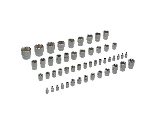 Набор инструментов, 1/2", 1/4", 3/8", CrV, S2, пластиковый кейс, 216 предметов Denzel 15807