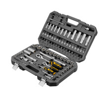 Набор инструментов, 1/2", 1/4", CrV, S2, пластиковый кейс, 94 предмета Denzel 15813