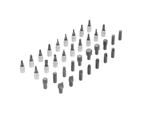 Набор инструментов, 1/2", 1/4", CrV, S2, пластиковый кейс, 109 предметов Denzel 15814