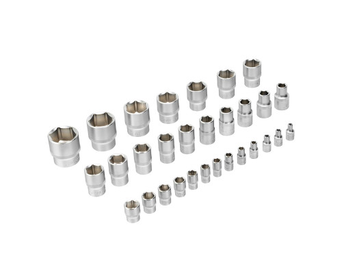 Набор инструментов, 1/2", 1/4", CrV, S2, пластиковый кейс, 109 предметов Denzel 15814