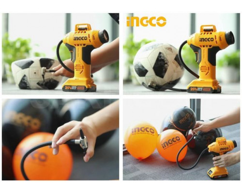 Автомобильный аккумуляторный компрессор 20 В Li-Ion INGCO CACLI2018