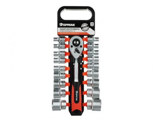Набор головок с трещоткой ЕРМАК 19 предметов, 1/2" 736-162