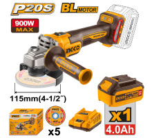 Аккумуляторная угловая шлифовальная машина (УШМ) INGCO INDUSTRIAL 20 В, 115/125 мм CAGLI261521