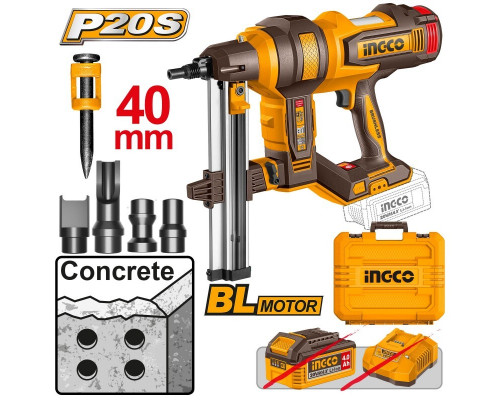 Аккумуляторный гвоздезабиватель по бетону INGCO INDUSTRIAL 20 В CCNLI9005