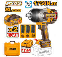 Аккумуляторный бесщеточный ударный гайковерт INGCO INDUSTRIAL 20 В 1750 Нм CIWLI20175