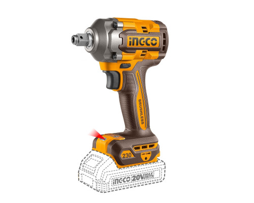 Гайковерт-импакт INGCO BL 20В 1/2x1/4 SUPER INDUSTRIAL CIWLI20236