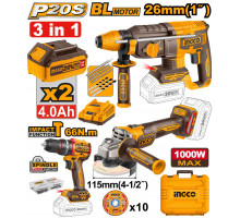 Набор аккумуляторного инструмента 3шт. Li-Ion 20 В INGCO INDUSTRIAL COSLI241198