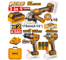 Набор аккумуляторного инструмента INGCO INDUSTRIAL 3 шт. Li-Ion 20 В COSLI241291