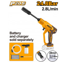 Аккумуляторная мойка 20В без АКБ и ЗУ SUPER INGCO CPWLI2036