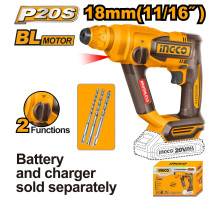 Аккумуляторный перфоратор 20В 1.8Дж без АКБ и ЗУ SUPER INGCO INDUSTRIAL CRHLI20188