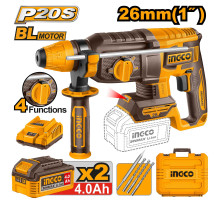 Аккумуляторный перфоратор BL 20В, 2,5Дж 2хАКБ 4Ач и ЗУ SUPER INGCO INDUSTRIAL CRHLI202682
