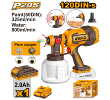 Аккумуляторный краскопульт 20В 1хАКБ 2Ач и ЗУ INGCO CSGLI20042