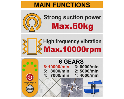 Аккумуляторная виброприсоска для укладки плитки 20В INGCO INDUSTRIAL CTVLI20018