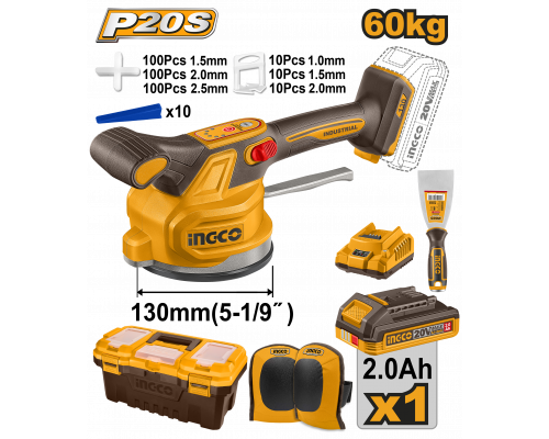 Аккумуляторная виброприсоска для укладки плитки 20В INGCO INDUSTRIAL CTVLI20018