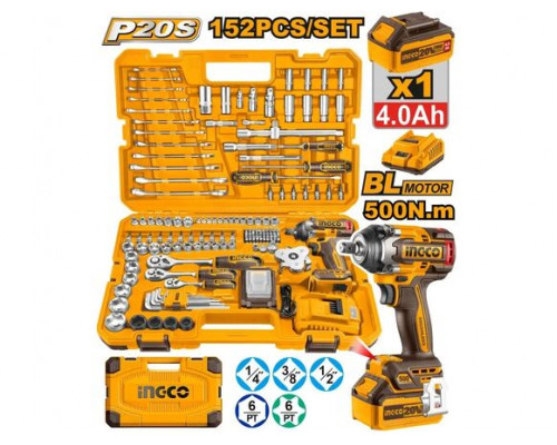 Набор инструмента 152 шт INGCO INDUSTRIAL HKTHP31521