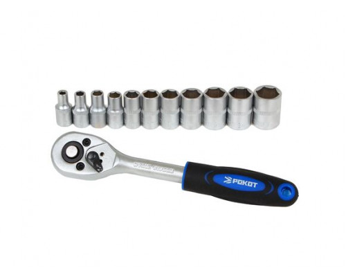 Набор головок с трещоткой РОКОТ 12 предметов, 1/4" 689-010