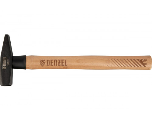 Слесарный молоток Denzel 300 г, кованый квадратный боек, буковая рукоятка 10427