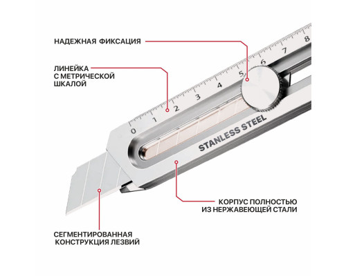 Нож строительный с сегментированным лезвием P.I.T. ADVANCE 18x100 мм, 7 сегментов HCTK06-0018B Нож строительный с сегментированным лезвием P.I.T. ADVANCE 18x100 мм, 7 сегментов HCTK06-0018B
