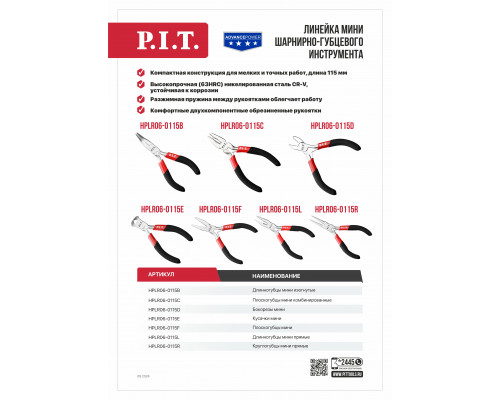 Бокорезы мини P.I.T. 115 мм HPLR06-0115D