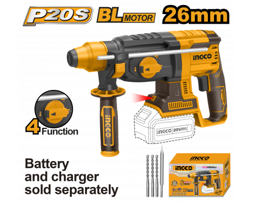 Аккумуляторный бесщеточный перфоратор SDS-Plus INGCO INDUSTRIAL CRHLI20228