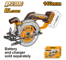 Аккумуляторная циркулярная пила INGCO INDUSTRIAL 20 В 140 мм CSLI1402