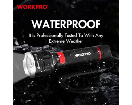 Фонарик светодиодный 350-750 LM перезаряжаемый WORKPRO WP351010WE