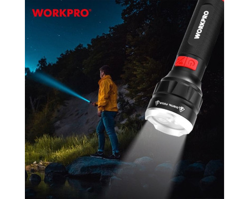 Фонарик светодиодный 350-750 LM перезаряжаемый WORKPRO WP351010WE
