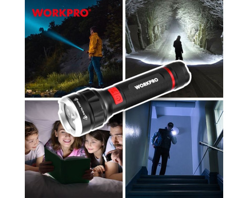 Фонарик светодиодный 350-750 LM перезаряжаемый WORKPRO WP351010WE