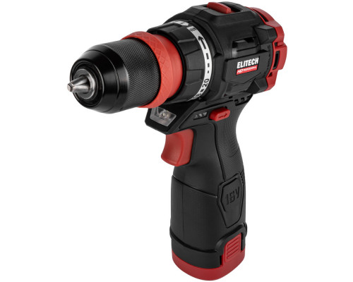 Дрель аккумуляторная ELITECH CD 16UL2 + насадки (E2201.078.02)