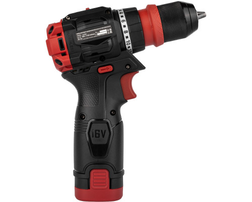 Дрель аккумуляторная ELITECH CD 16UL2 + насадки (E2201.078.02)