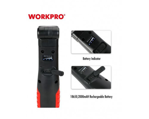 Фонарик светодиодный 60-400 LM перезаряжаемый WORKPRO WP352003WE