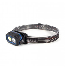 Фонарь налобный СЛЕДОПЫТ NARVI 1 LED+1 СОВ, аккум. 220В PF-PFL-HL62