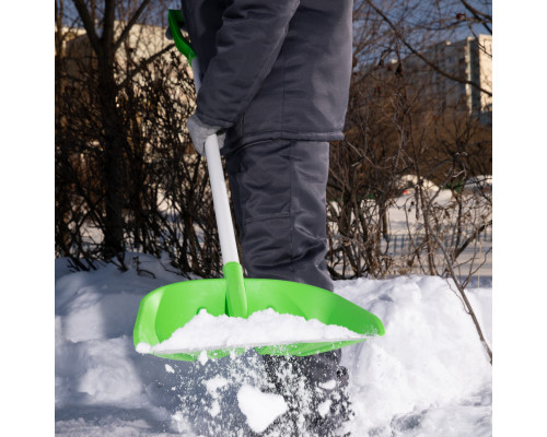 Лопата полипропиленовая 415 х 445 х 1500 мм, алюминиевый черенок Сибртех ProFI 61492