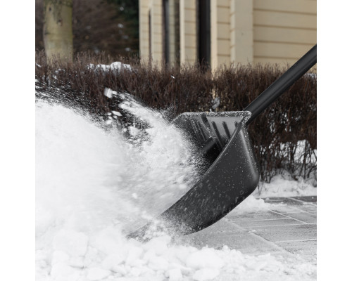 Лопата полипропиленовая 535 х 385 х 1400 мм, стальной черенок Сибртех ProFI 61493