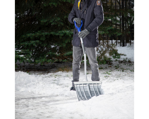 Лопата снеговая алюминиевая 465 x 340 мм, стальной черенок PALISAD  61573