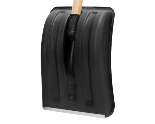 Лопата для уборки снега пластиковая, 275 х 365 х 865 мм, деревянный черенок Sparta 61639