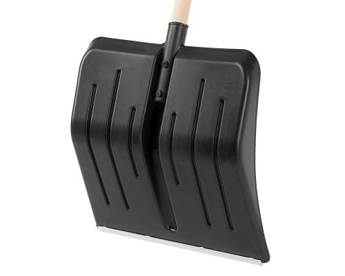 Лопата для уборки снега пластиковая, 405 х 420 х 1415 мм, деревянный черенок Sparta 61640