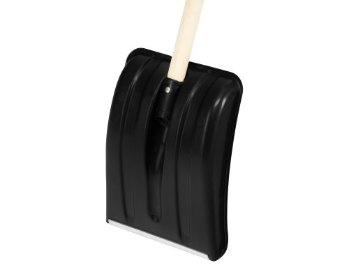 Лопата для уборки снега полипропиленовая 275 х 365 х 870 мм, деревянный черенок Sparta 61653