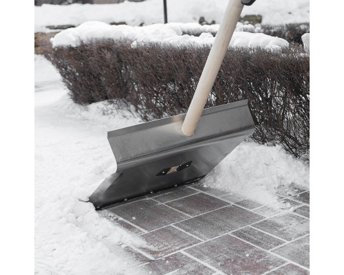 Лопата алюминиевая, тротуарная 500 x 400 х 1420 мм деревянный черенок Сибртех 61658