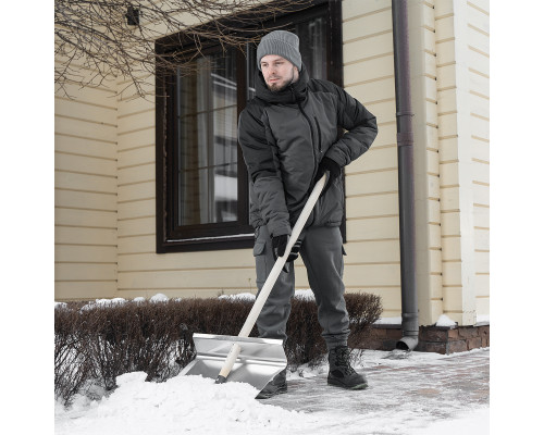 Лопата алюминиевая, тротуарная 500 x 400 х 1420 мм деревянный черенок Сибртех 61658