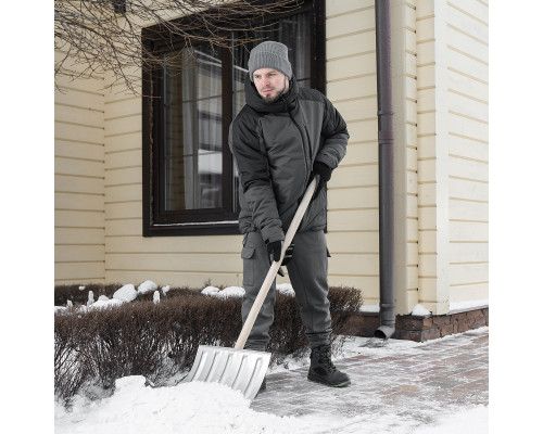 Лопата стальная, оцинкованная 420 x 370 х 1370 мм с деревянным черенком Сибртех 61680