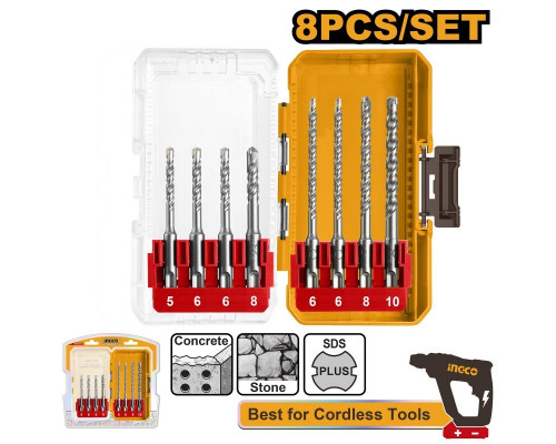 Набор буров по бетону SDS-plus INGCO INDUSTRIAL 8 шт. AKDL11806