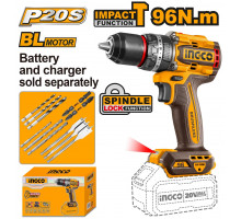 Аккумуляторный бесщёточный ударный шуруповерт INGCO INDUSTRIAL 20 В 96 Нм CIDLI209681