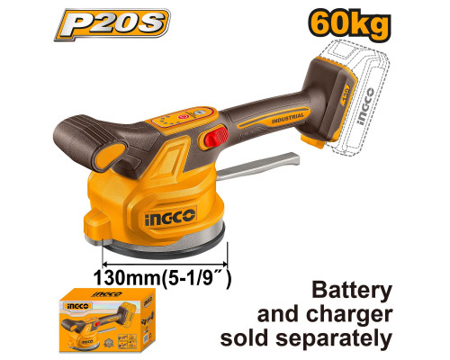 Аккумуляторная виброприсоска для укладки плитки 20В без АКБ и ЗУ INGCO INDUSTRIAL CTVLI2001