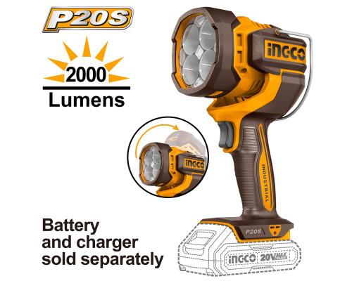 Фонарь аккумуляторный INGCO INDUSTRIAL 20 В 2000 Лм CWLI2088