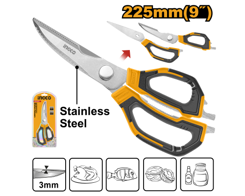 Ножницы кухонные INGCO 225 мм HSCRS822251