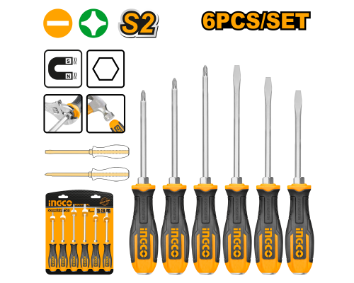 Набор ударных отверток INGCO INDUSTRIAL 6 шт. HSGT680608