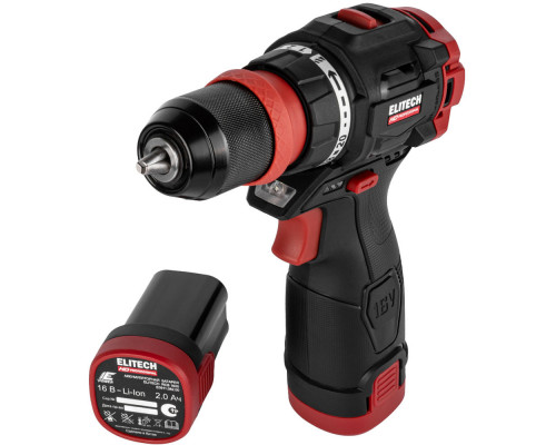 Дрель аккумуляторная ELITECH CD 16UL2 (E2201.078.01)