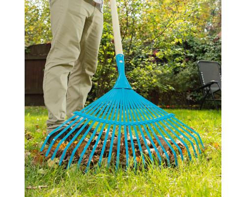 Грабли веерные стальные, 22 плоских зуба, лакированный черенок PALISAD LUXE 617885
