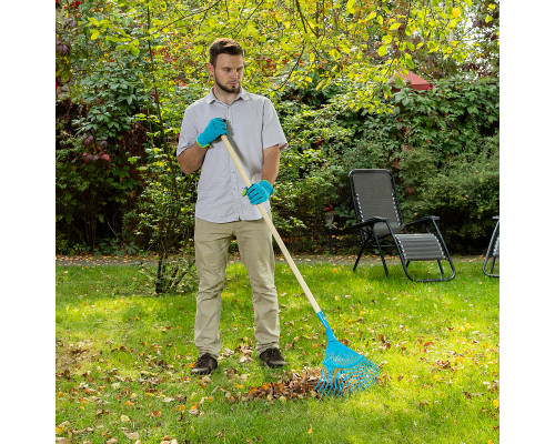 Грабли веерные стальные, 22 плоских зуба, лакированный черенок PALISAD LUXE 617885